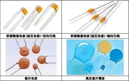 積層陶瓷電容(獨石電容)-徑向引線、積層陶瓷電容(獨石電容)-軸向引線、瓷片電容、高壓瓷片電容